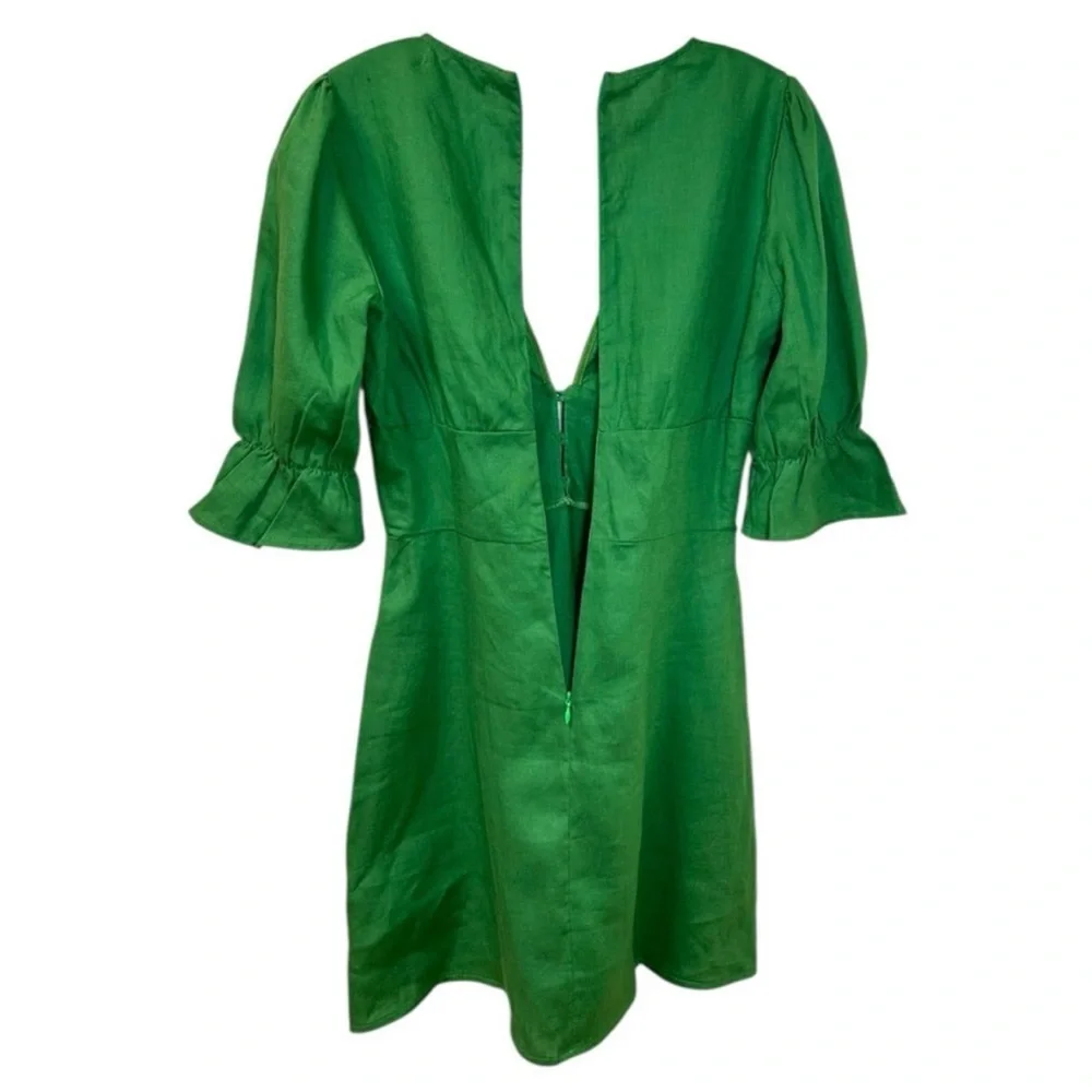 Reformation Simi Linen Mini Dress Size 12 - Picture 6 of 11
